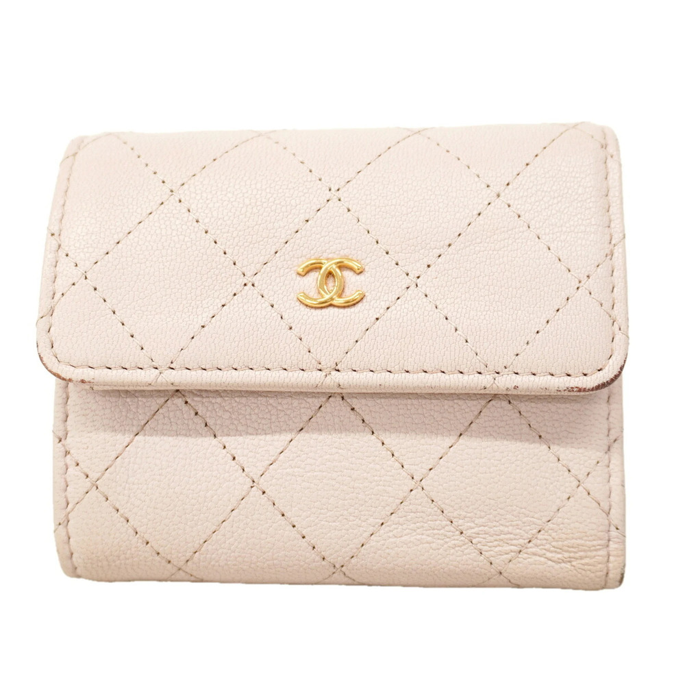 CHANEL Pink Leather Wallet